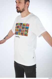 Nigel casual dressed upper body white printed t shirt 0003.jpg